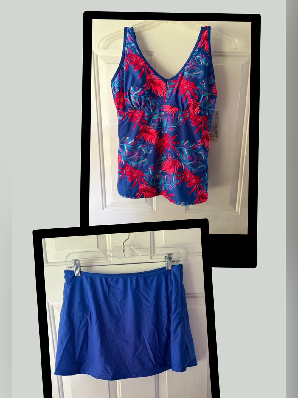 NWT YOUR BEST LOOK V-Neck Tankini top & skirt Sz 12 beach cruise vacation resort